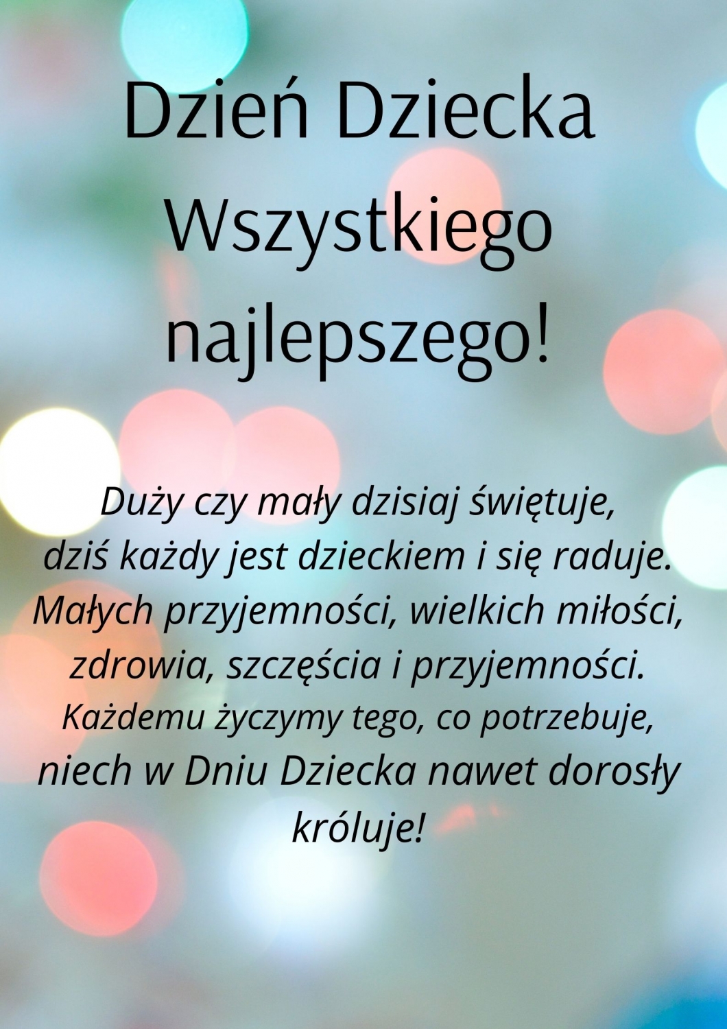Dzień Dziecka, życzenia