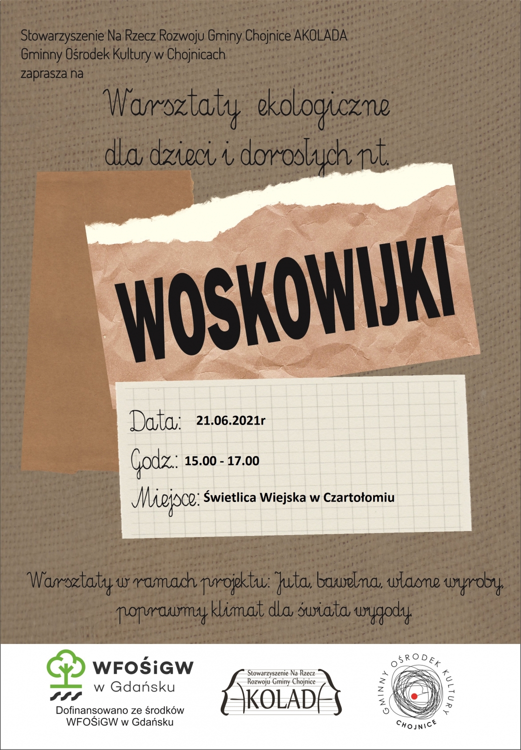 Zaproszenie na warsztaty- Woskowijki
